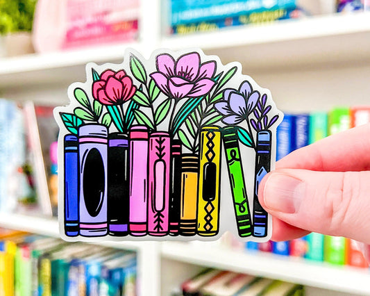 Rainbow Bookshelf - Bookish Vinyl Sticker-Cricket Paper Co.