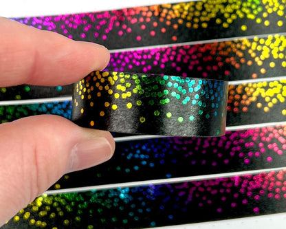Rainbow Foiled Confetti Washi Tape - Blackout Confetti-Cricket Paper Co.
