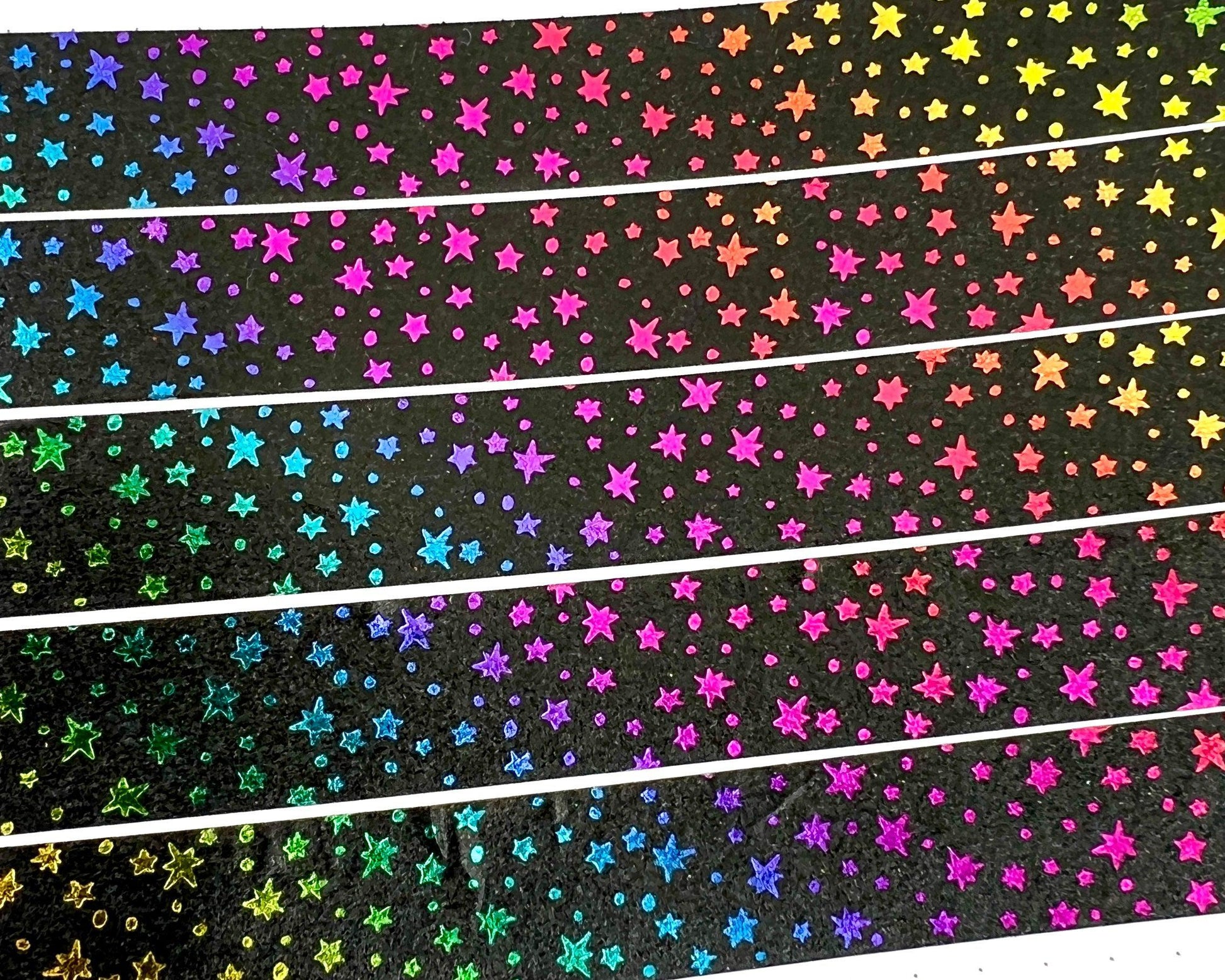Rainbow Foiled Star Burst Washi Tape - Blackout Star Burst-Cricket Paper Co.