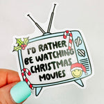 Rather Be Watching Christmas Movies - Decorative Vinyl Sticker-Cricket Paper Co.