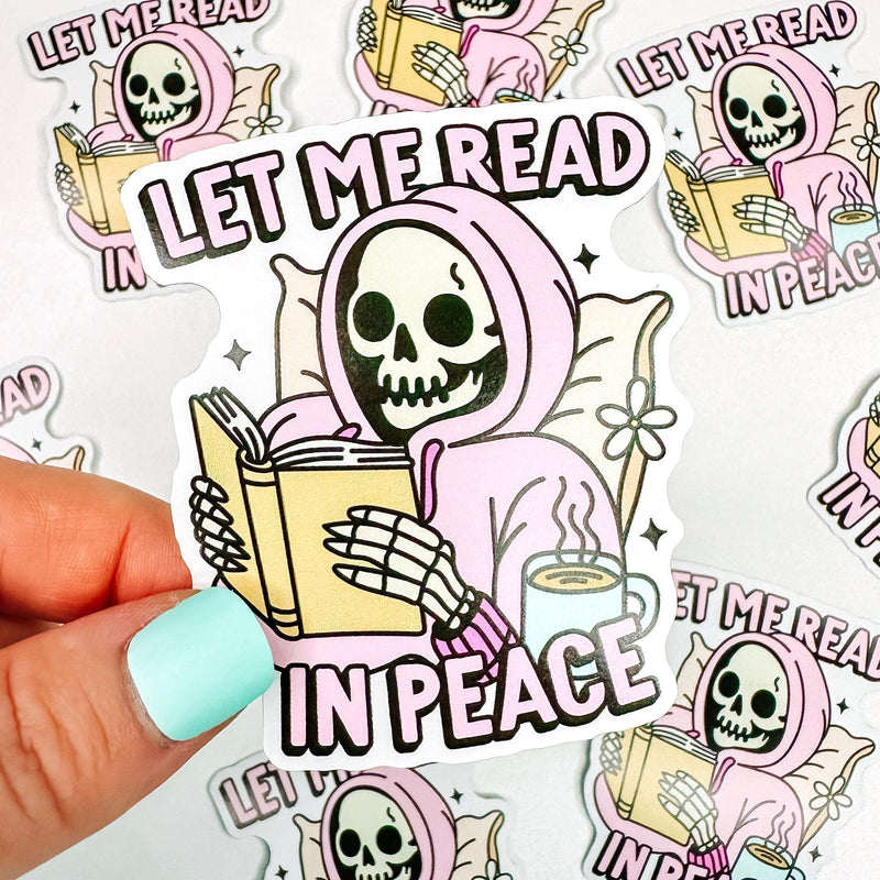 Read In Peace Skeleton - Bookish Vinyl Sticker-Cricket Paper Co.