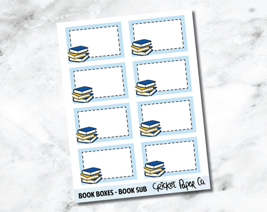 Reading and Bookish Planner Stickers - Book Boxes Book Sub-Cricket Paper Co.
