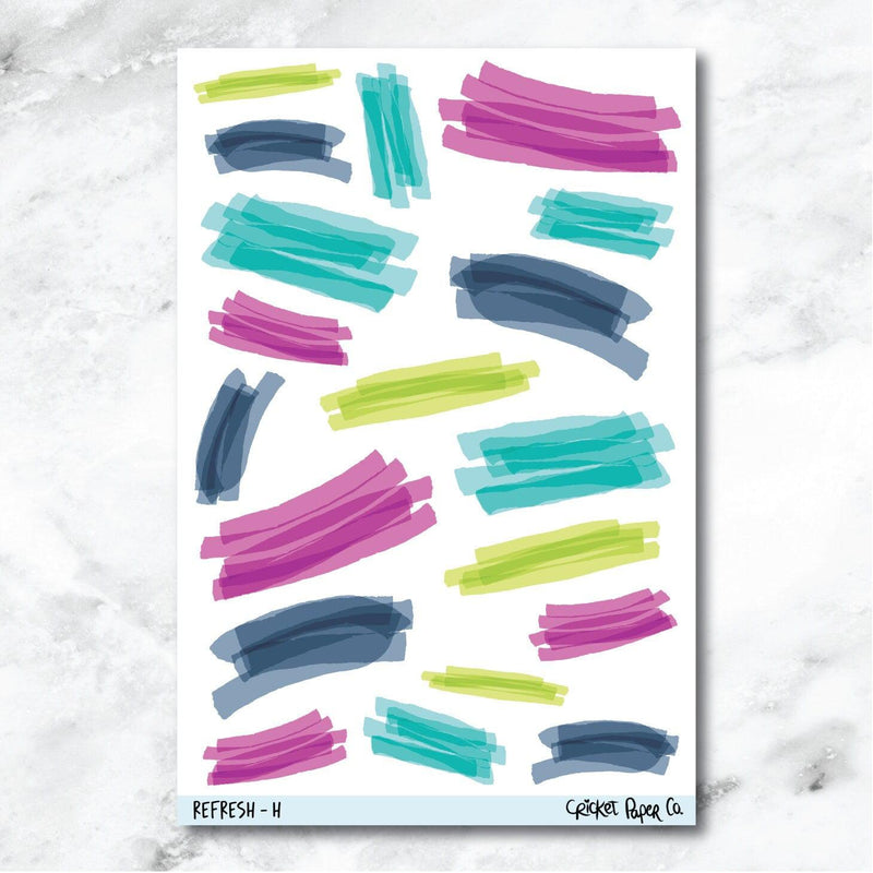 Refresh Highlighter Swatch Journaling and Planner Stickers - H-Cricket Paper Co.