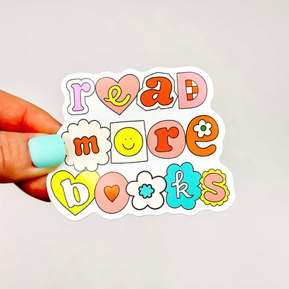 Retro Read More Books - Bookish Vinyl Sticker-Cricket Paper Co.
