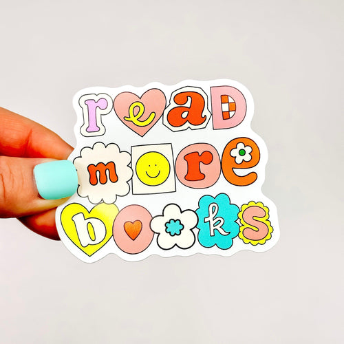 Retro Read More Books - Bookish Vinyl Sticker-Cricket Paper Co.