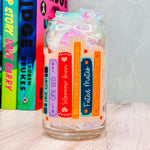 Romance Tropes Bookshelf - 16oz Libbey Glass Can Cup-Cricket Paper Co.