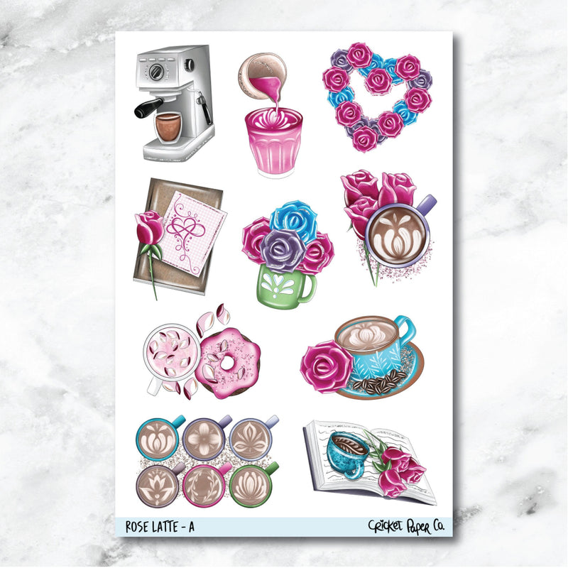 Rose Latte Decorative Journaling and Planner Stickers - A-Cricket Paper Co.