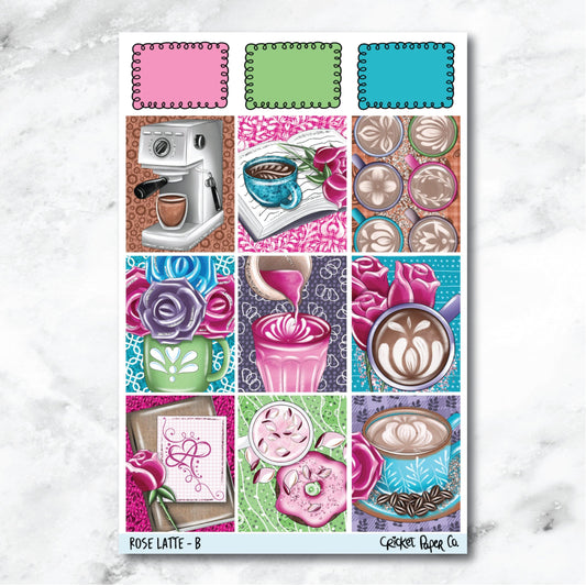 Rose Latte Full Box Journaling and Planner Stickers - B-Cricket Paper Co.