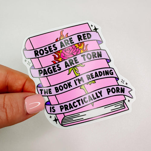 Roses Are Red Spicy Books - Bookish Vinyl Sticker-Cricket Paper Co.