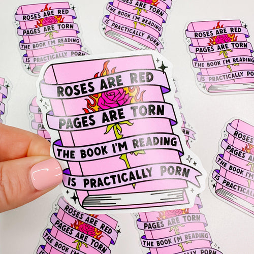 Roses Are Red Spicy Books - Bookish Vinyl Sticker-Cricket Paper Co.
