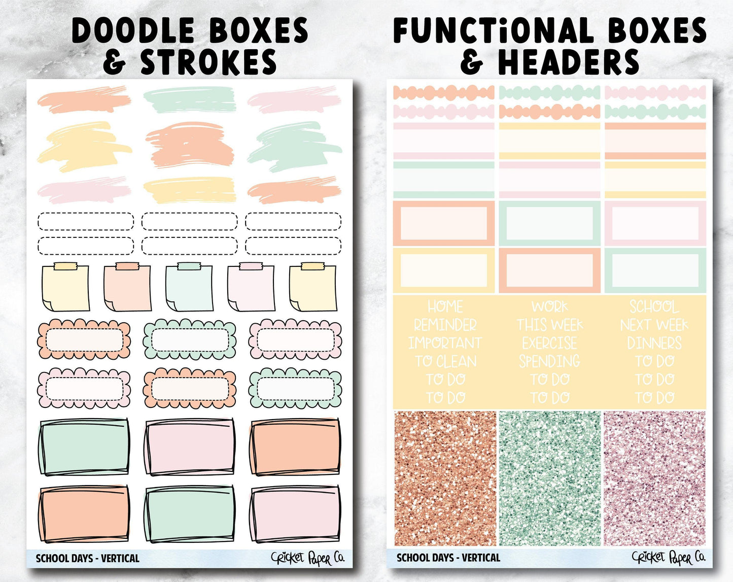 SCHOOL DAYS Planner Stickers - Full Kit-Cricket Paper Co.