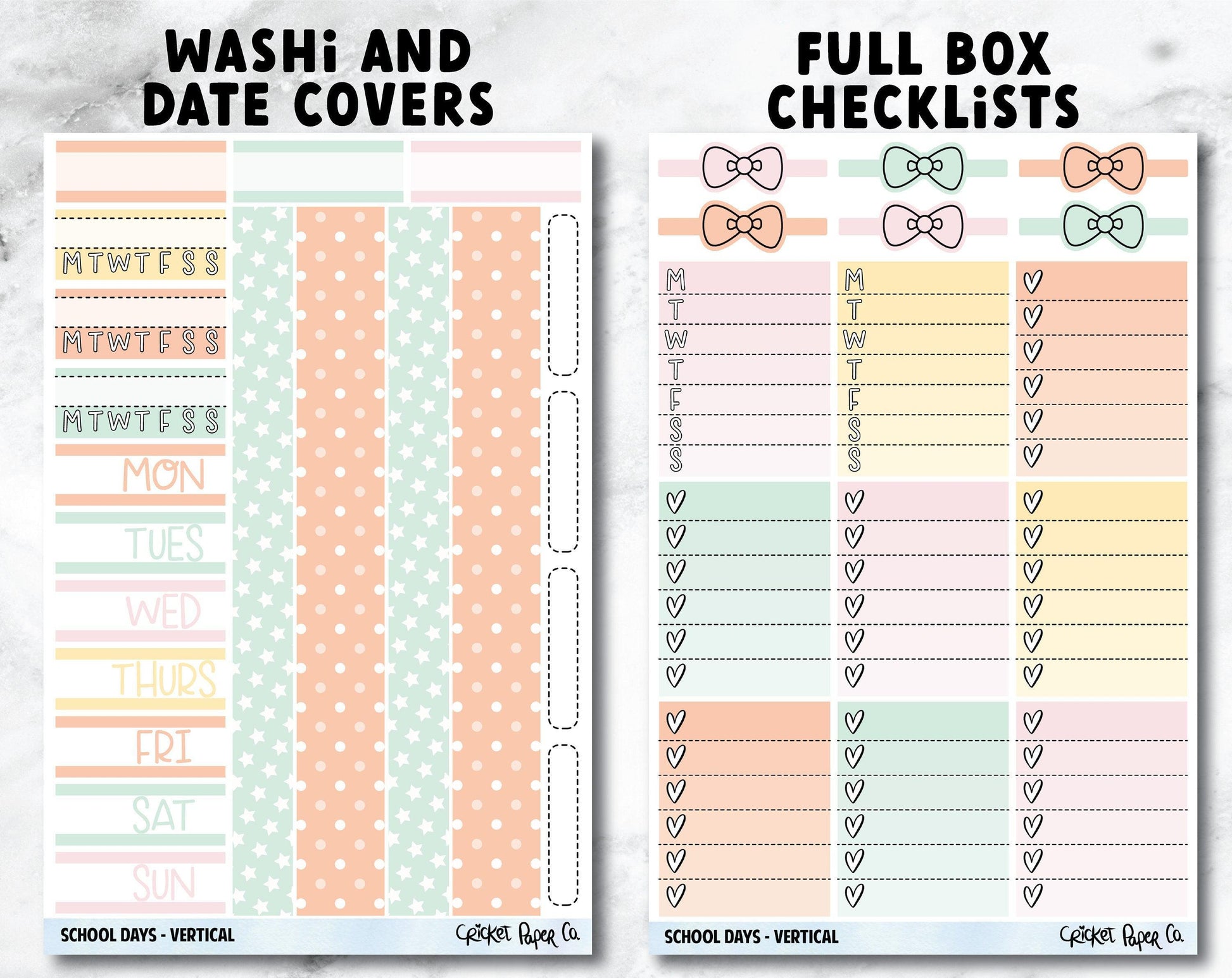 SCHOOL DAYS Planner Stickers - Full Kit-Cricket Paper Co.