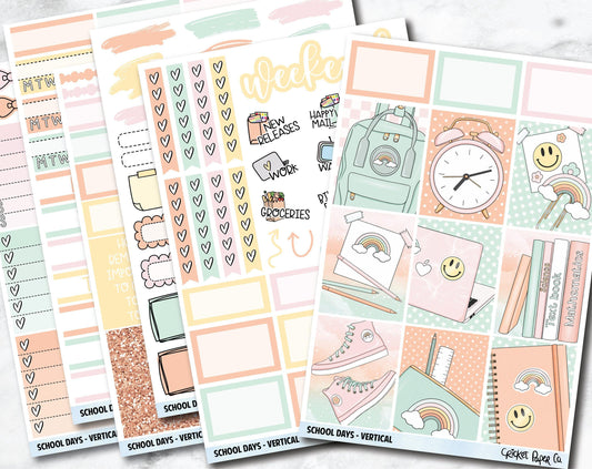 SCHOOL DAYS Planner Stickers - Full Kit-Cricket Paper Co.