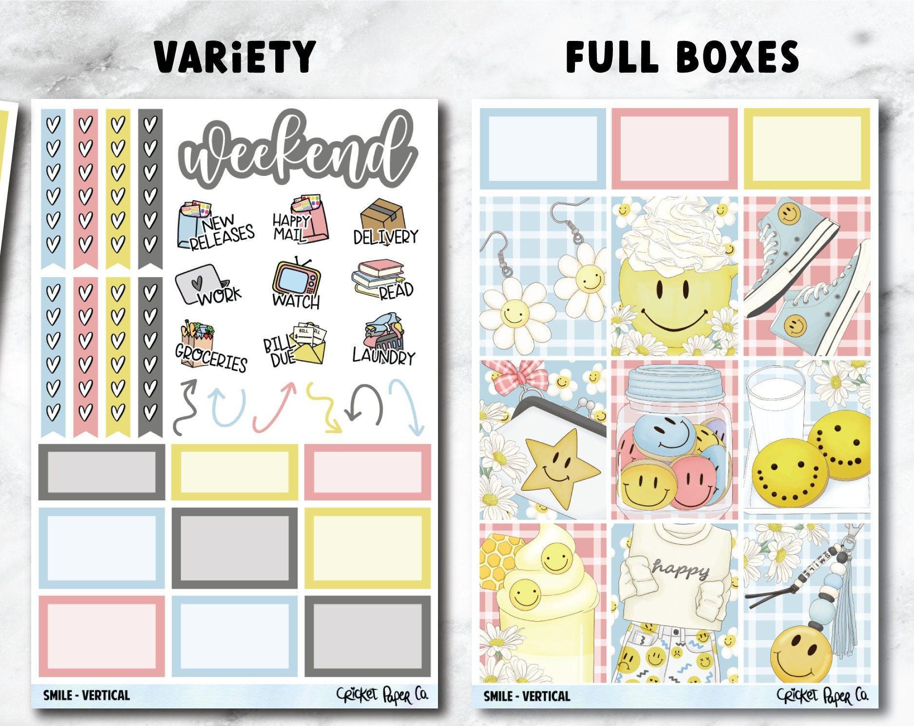 SMILE Planner Stickers - Full Kit-Cricket Paper Co.