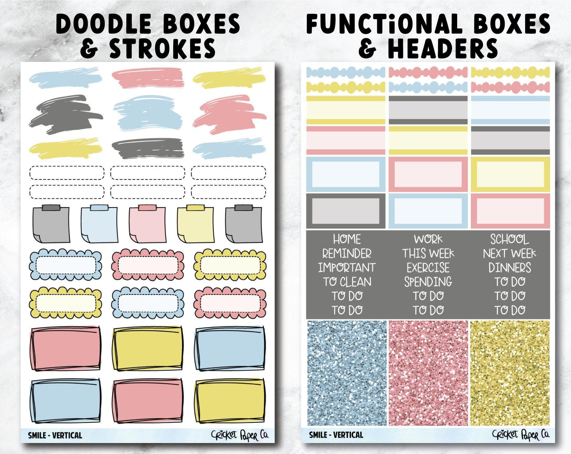 SMILE Planner Stickers - Full Kit-Cricket Paper Co.