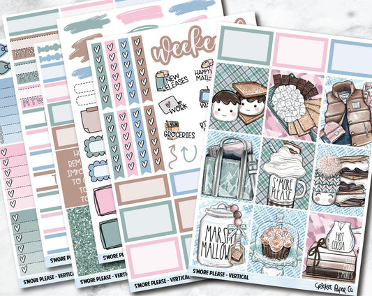 S'MORE PLEASE Planner Stickers - Full Kit-Cricket Paper Co.