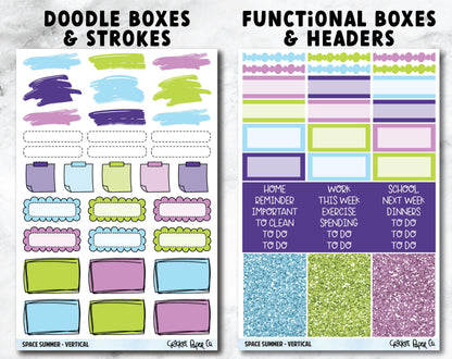 SPACE SUMMER Planner Stickers - Full Kit-Cricket Paper Co.