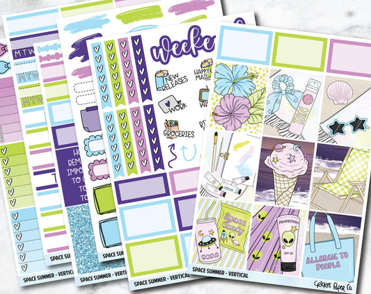 SPACE SUMMER Planner Stickers - Full Kit-Cricket Paper Co.