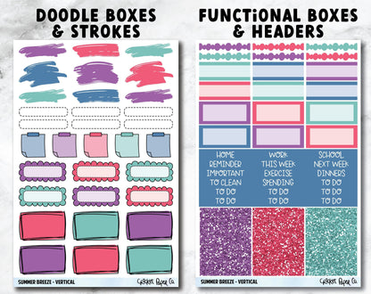 SUMMER BREEZE Planner Stickers - Full Kit-Cricket Paper Co.