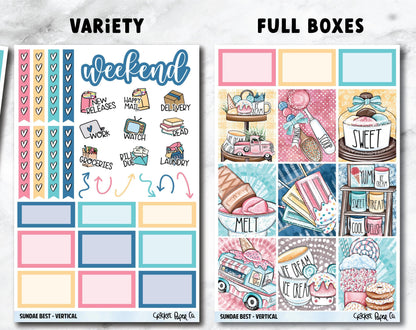SUNDAE BEST Planner Stickers - Full Kit-Cricket Paper Co.