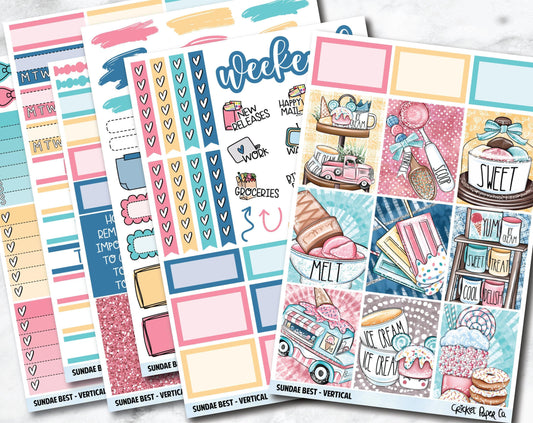 SUNDAE BEST Planner Stickers - Full Kit-Cricket Paper Co.