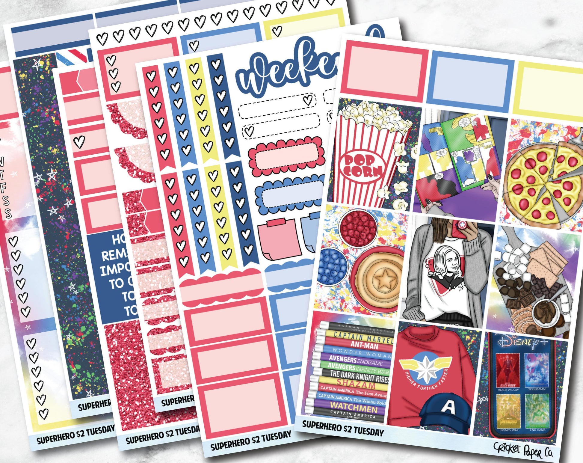 SUPERHERO Planner Stickers - Full Kit-Cricket Paper Co.