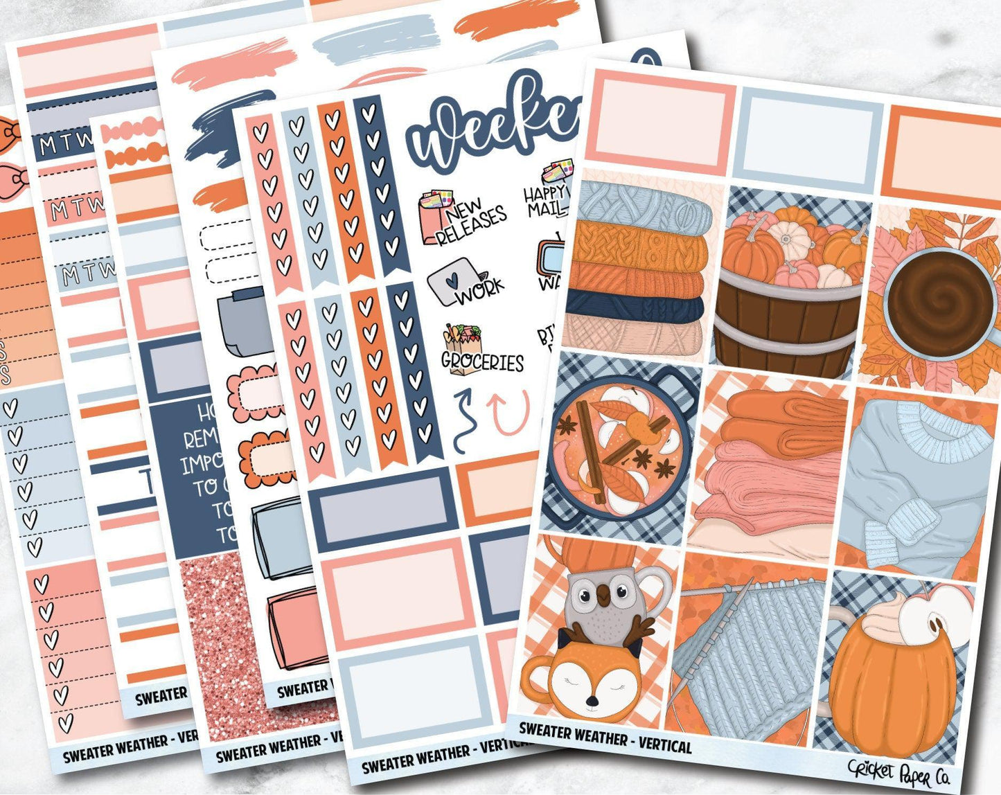 SWEATER WEATHER Planner Stickers - Full Kit-Cricket Paper Co.