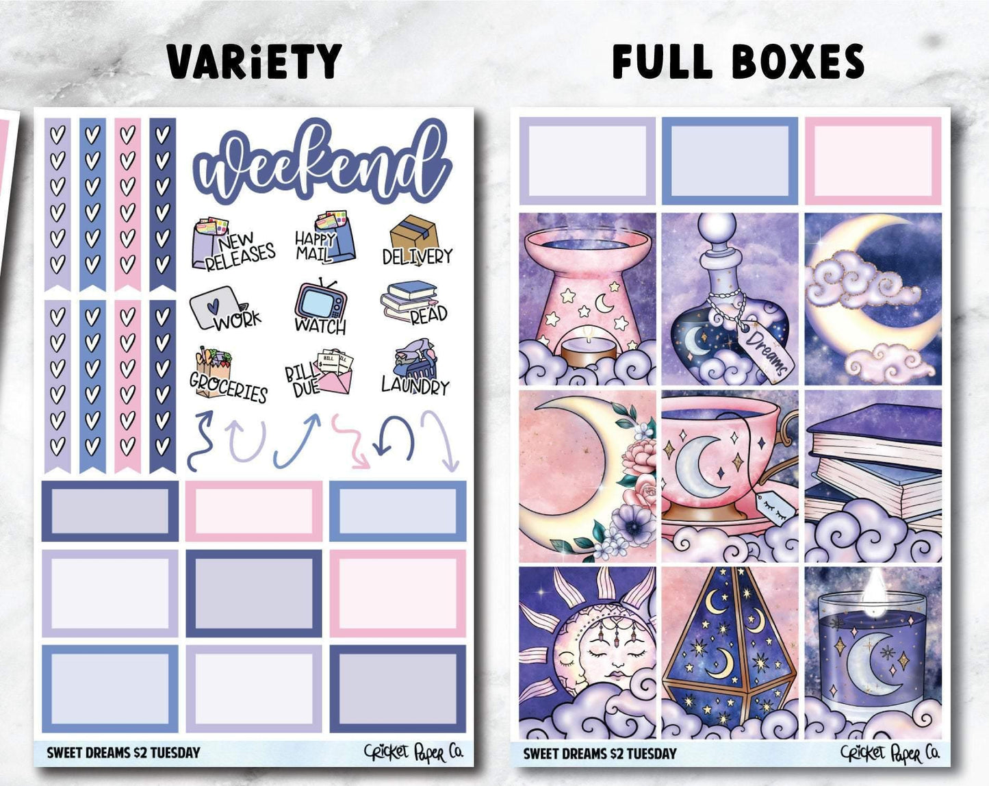 SWEET DREAMS Planner Stickers - Full Kit-Cricket Paper Co.