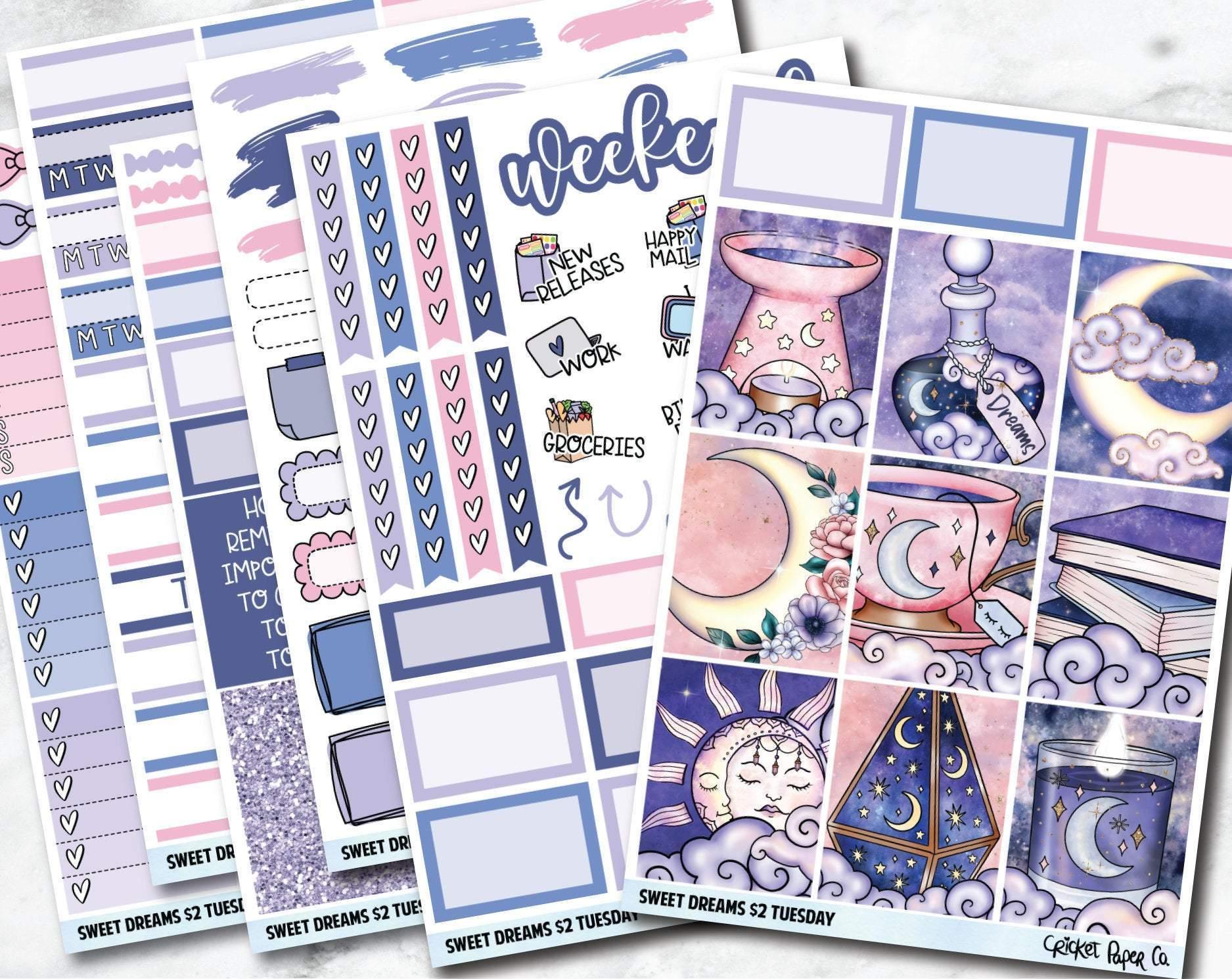 SWEET DREAMS Planner Stickers - Full Kit-Cricket Paper Co.