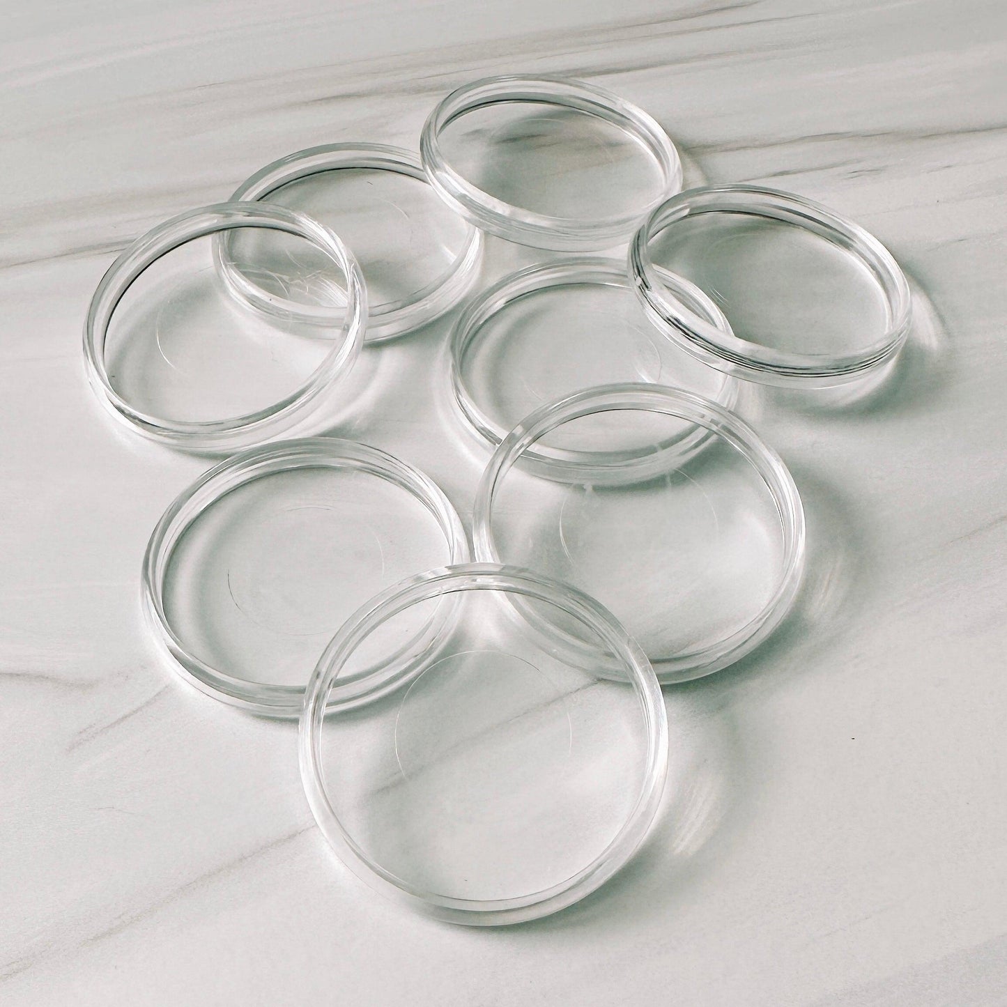 Set of 8 Clear Discs - 38MM or 1.5"-Cricket Paper Co.