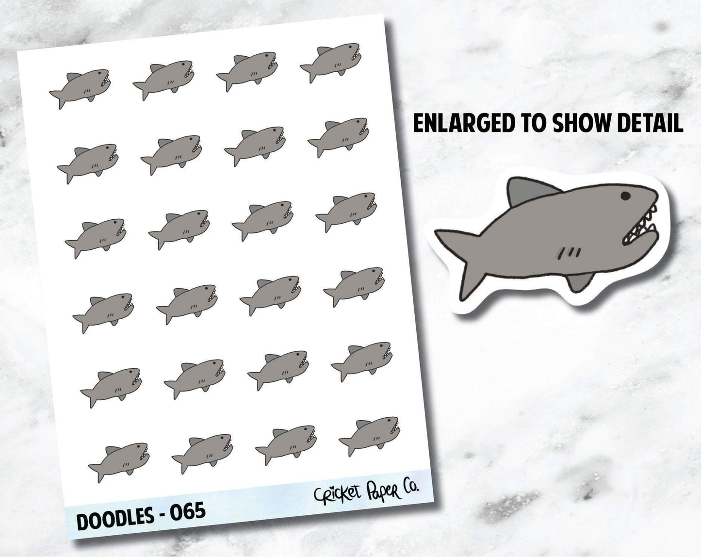 Shark, Shark Week, Period Reminder or Tracker Hand Drawn Doodles - 065-Cricket Paper Co.
