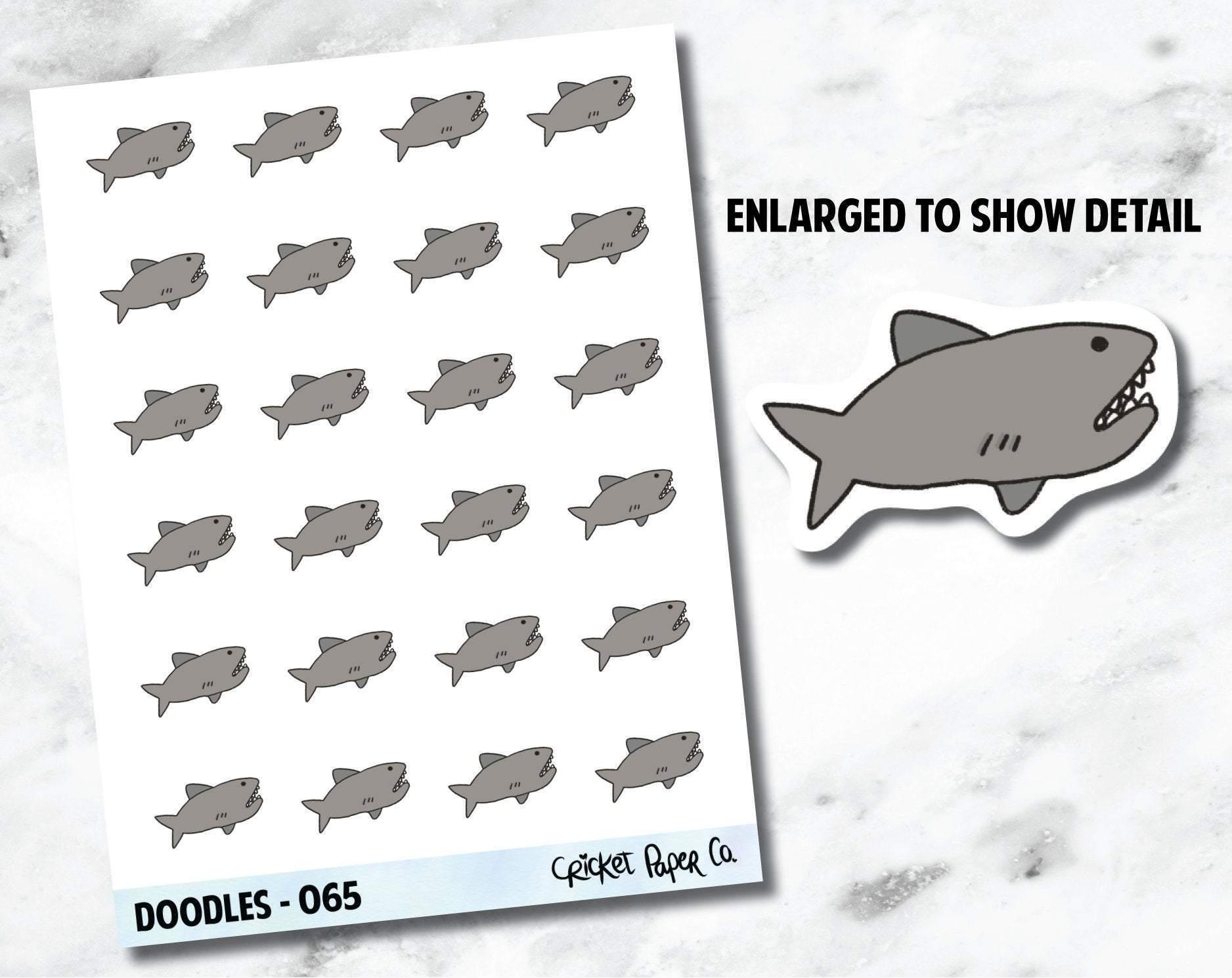 Shark, Shark Week, Period Reminder or Tracker Hand Drawn Doodles - 065-Cricket Paper Co.