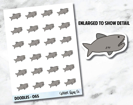 Shark, Shark Week, Period Reminder or Tracker Hand Drawn Doodles - 065-Cricket Paper Co.