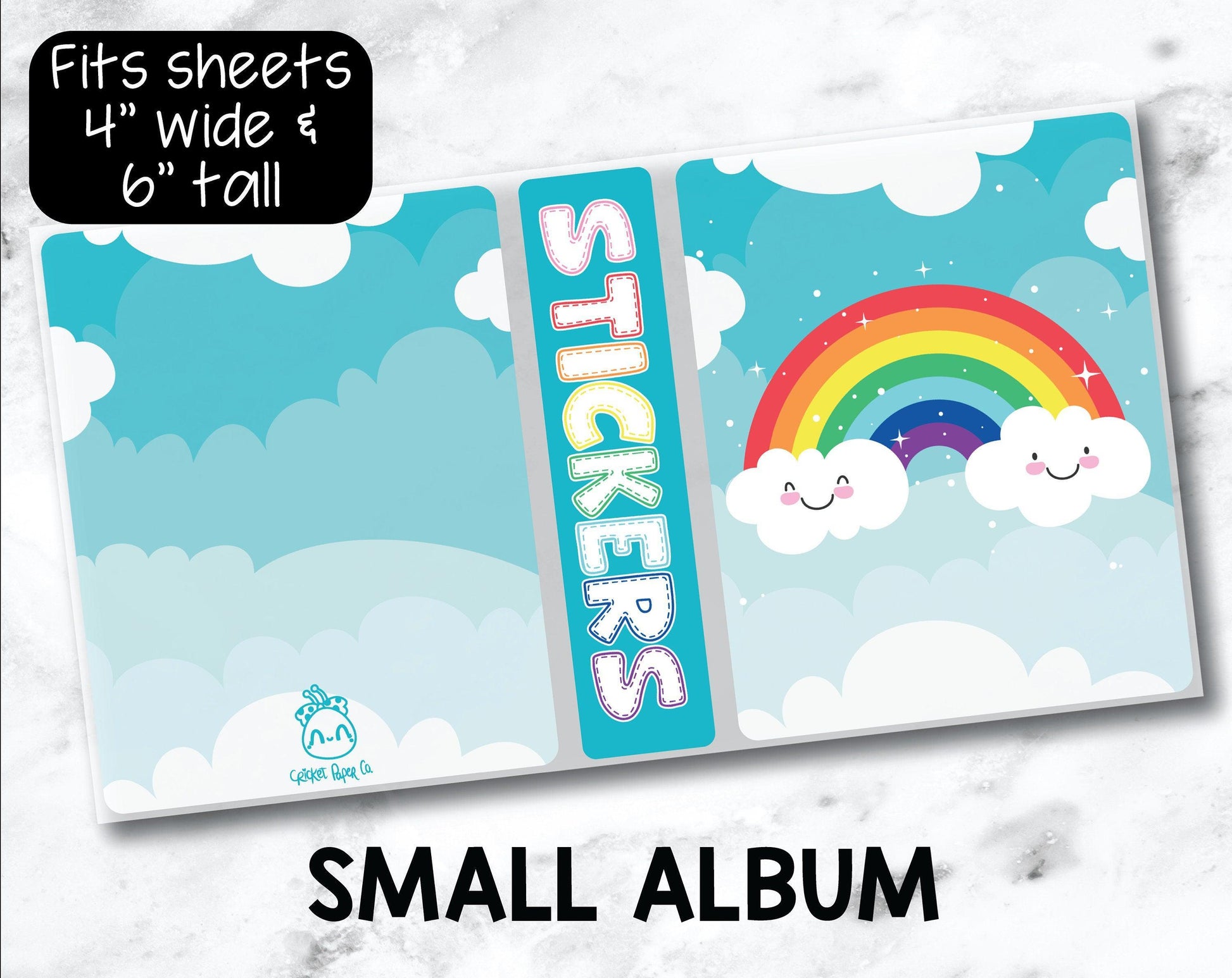 Small Sticker Storage Album - Cute Rainbow-Cricket Paper Co.