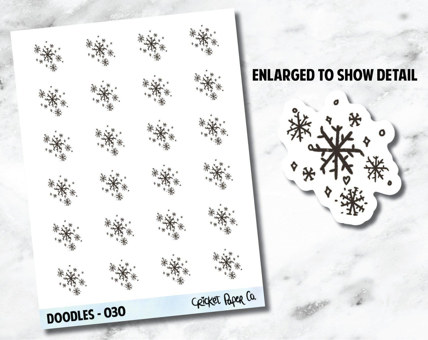 Snowflakes, Snow, Snowy Weather Hand Drawn Doodles - 030-Cricket Paper Co.