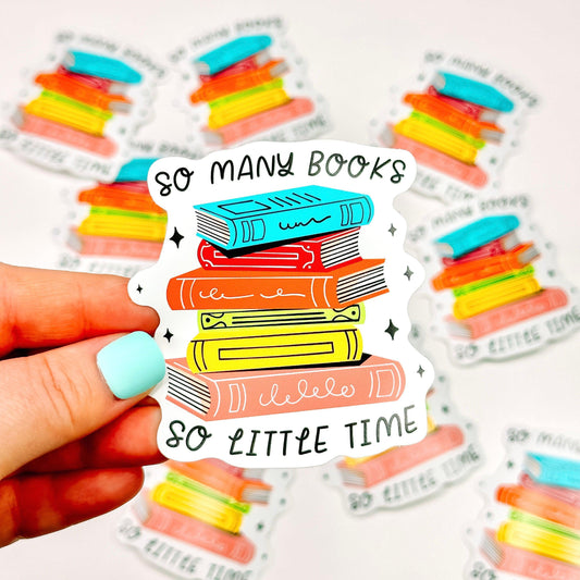 So Many Books - Bookish Vinyl Sticker-Cricket Paper Co.