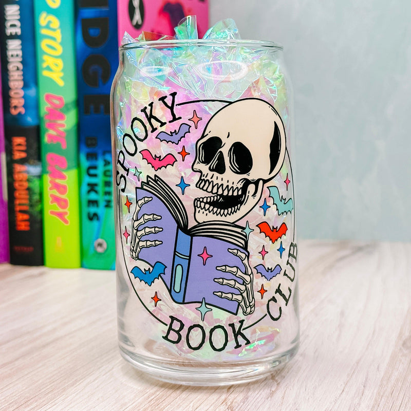 Spooky Book Club - 16oz Libbey Glass Can Cup – Cricket Paper Co.