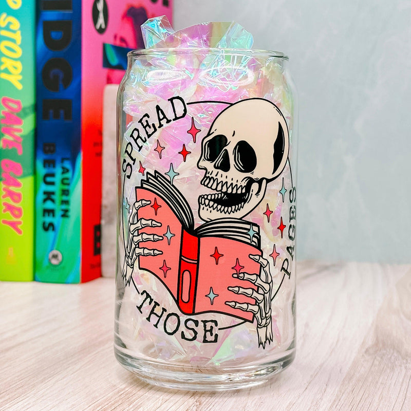 Spread Those Pages - 16oz Libbey Glass Can Cup-Cricket Paper Co.