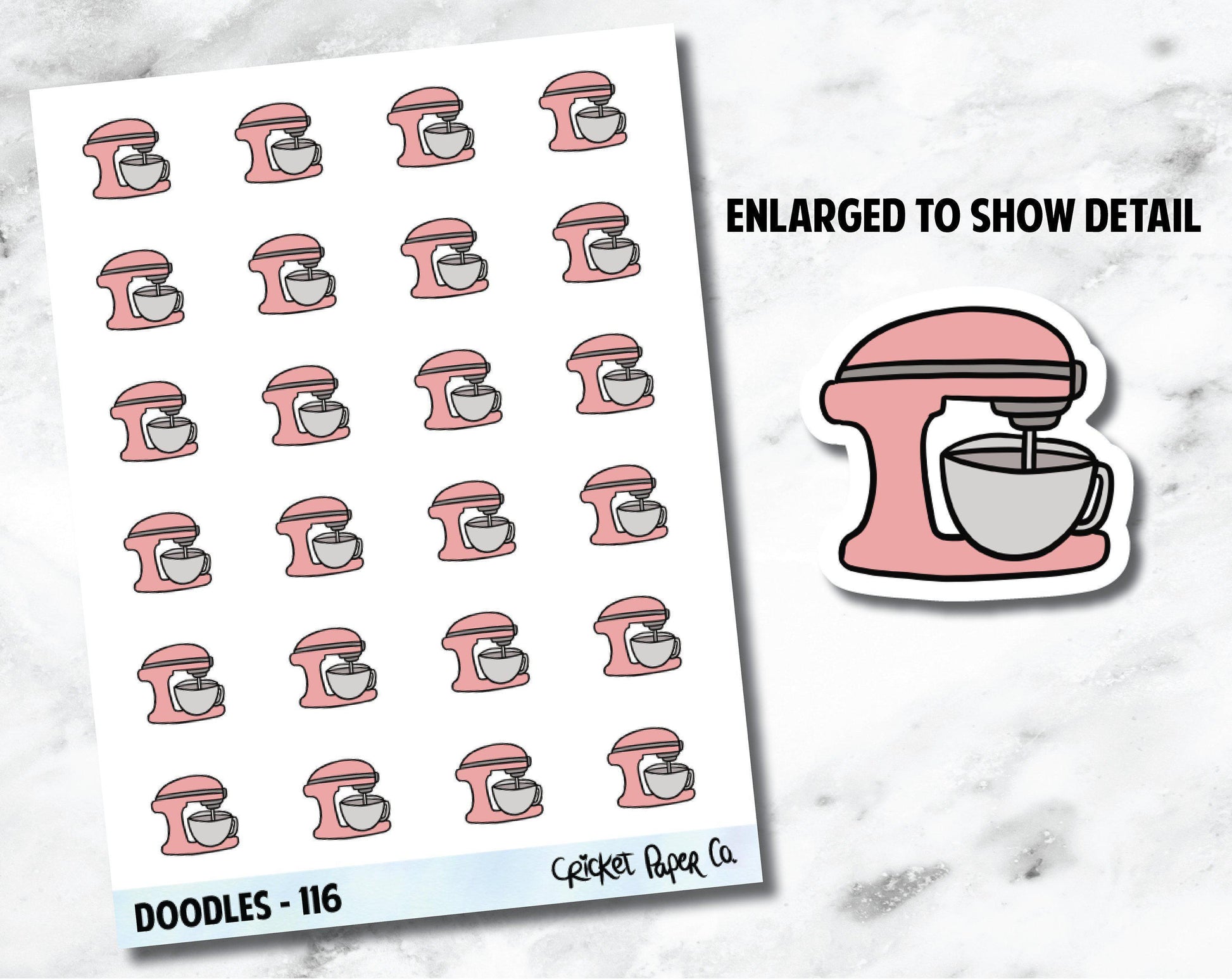 Stand Mixer, Baking, Kitchen, Cooking Hand Drawn Doodles - 116-Cricket Paper Co.