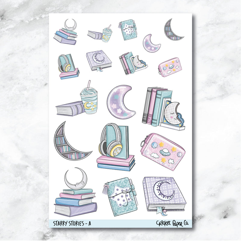 Starry Stories Decorative Journaling and Planner Stickers - A-Cricket Paper Co.