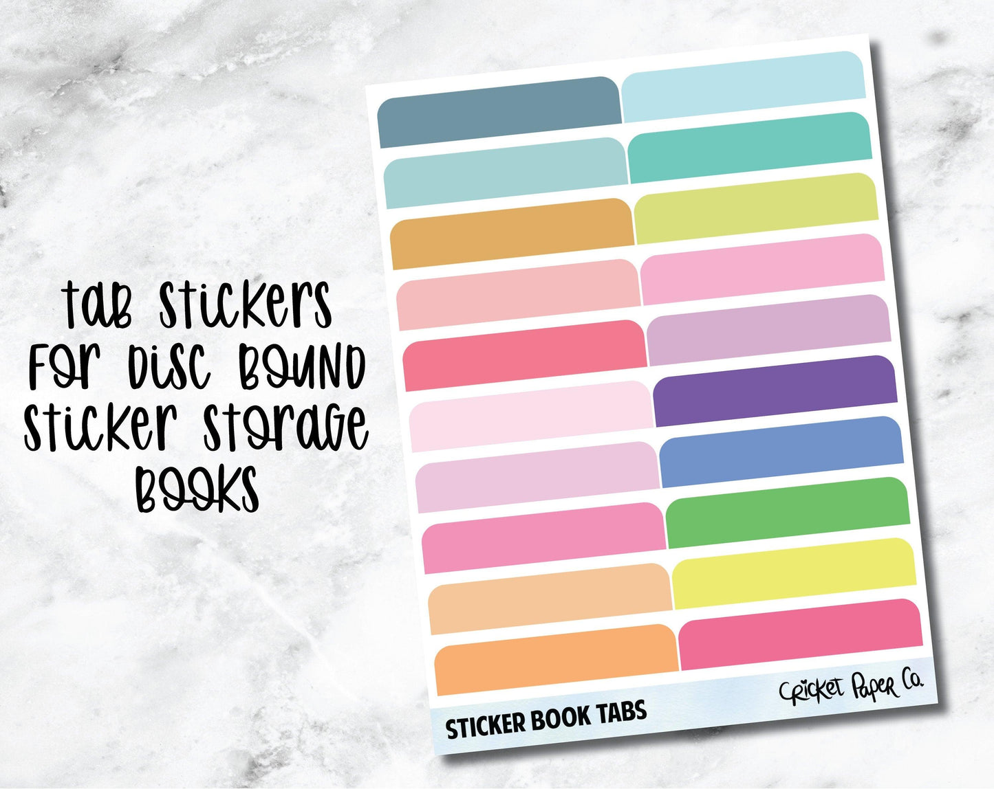 Sticker Tabs for Disc Bound Sticker Storage Album - Colorful Tabs-Cricket Paper Co.