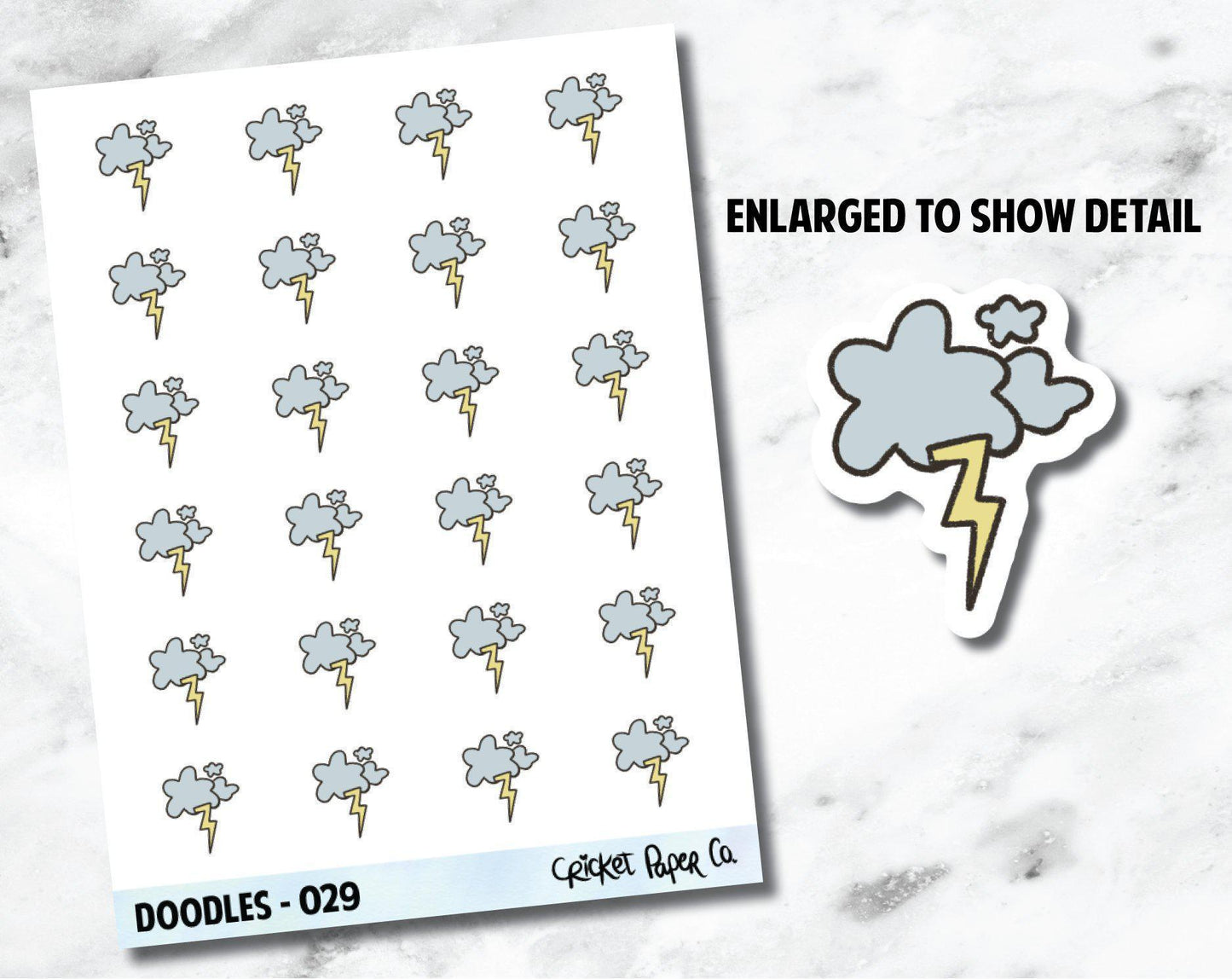 Storm, Lightning, Storm Clouds, Thunderstorm Weather Hand Drawn Doodles - 029-Cricket Paper Co.