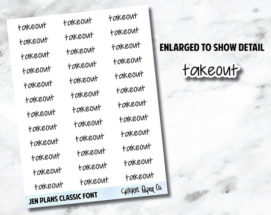 TAKEOUT Jen Plans Writing Font Planner Stickers-Cricket Paper Co.