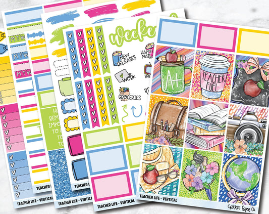 TEACHER LIFE Planner Stickers - Full Kit-Cricket Paper Co.
