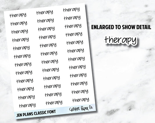 THERAPY Jen Plans Writing Font Planner Stickers-Cricket Paper Co.