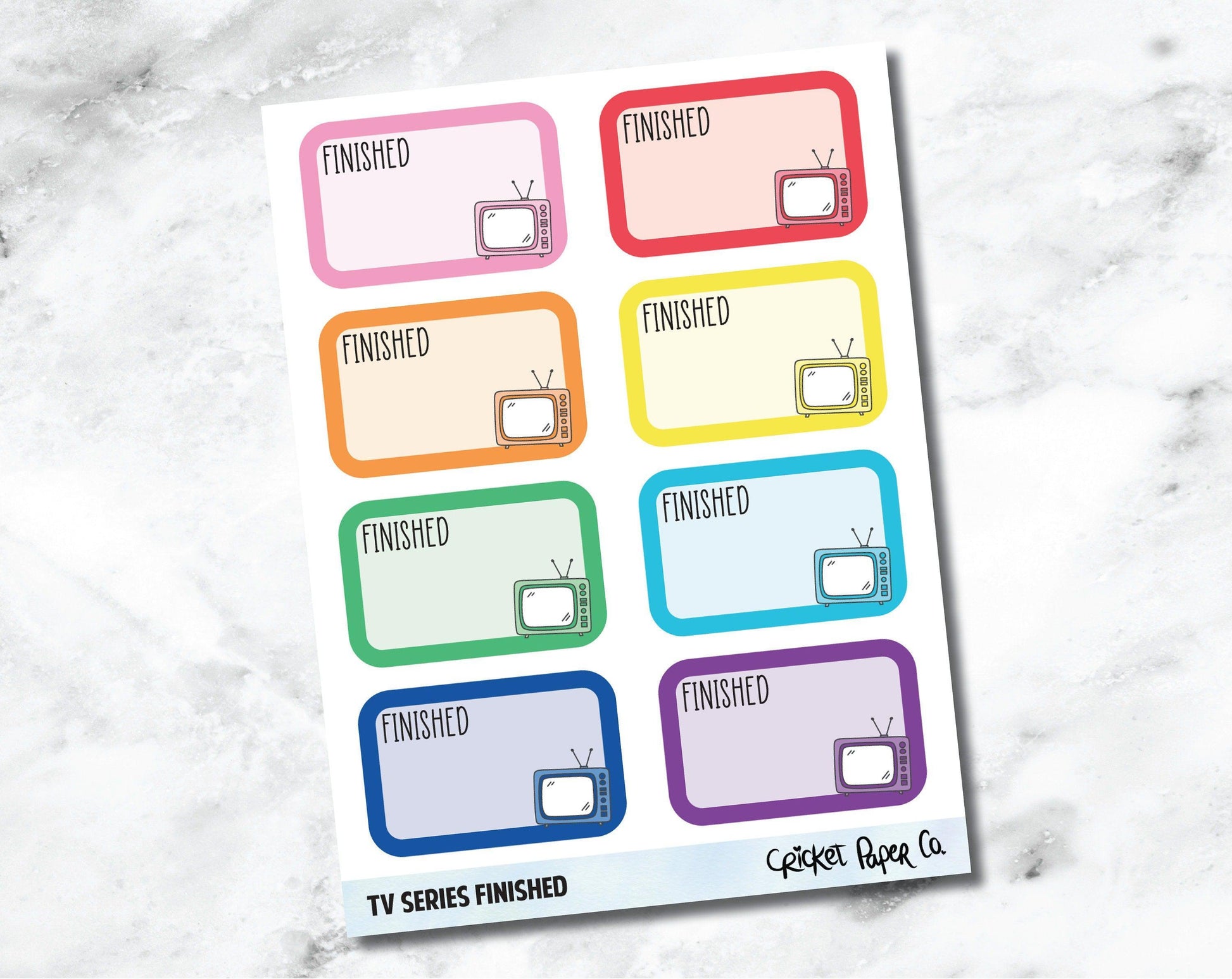 TV Series Finished - Television and Movie Planner Stickers-Cricket Paper Co.
