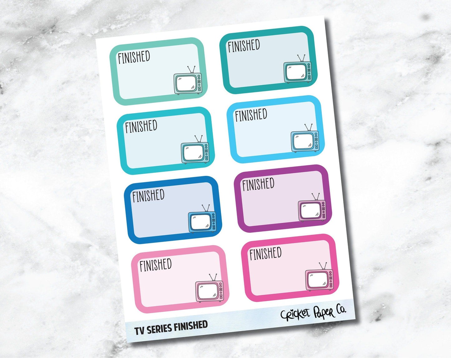TV Series Finished - Television and Movie Planner Stickers-Cricket Paper Co.