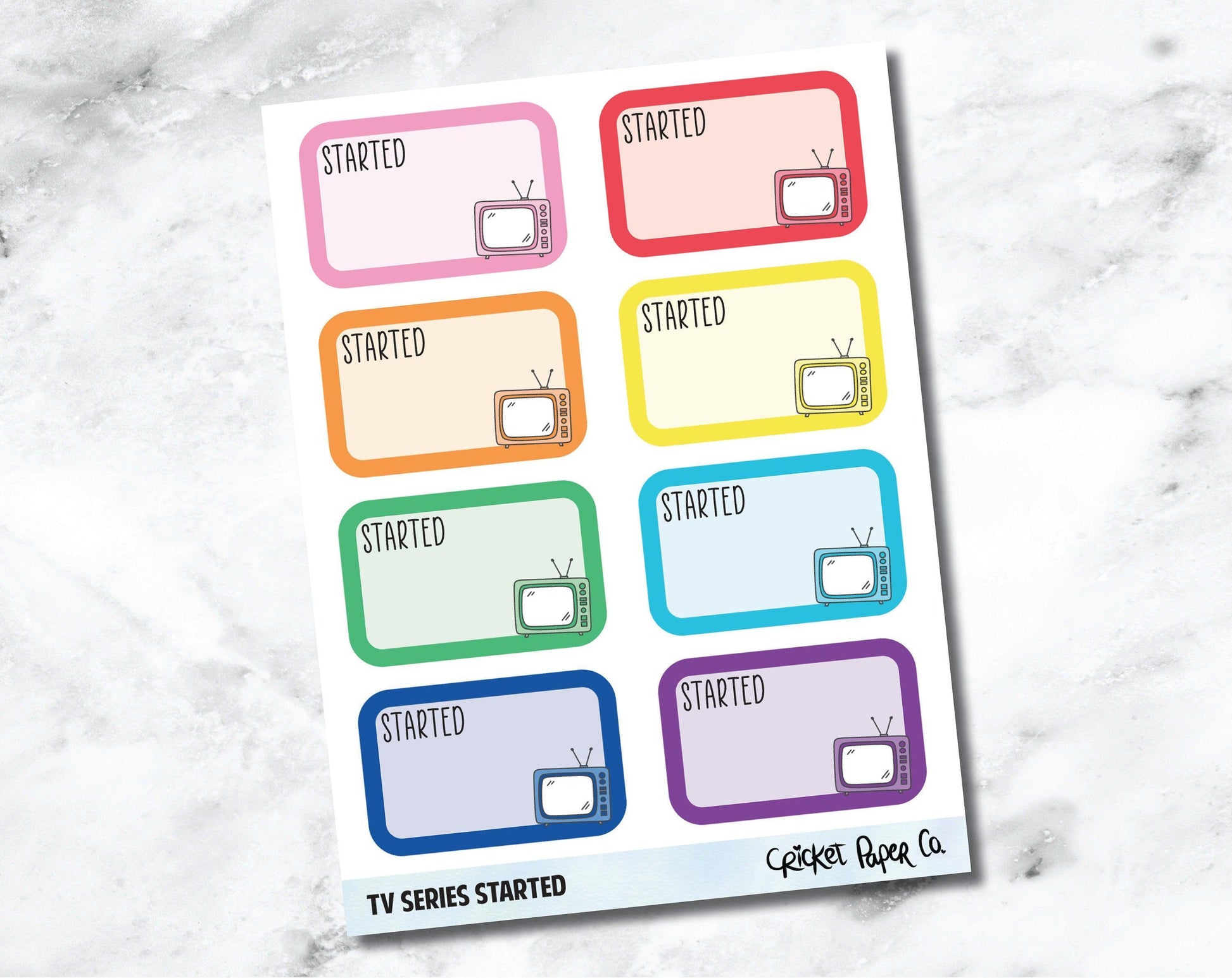 TV Series Started - Television and Movie Planner Stickers-Cricket Paper Co.
