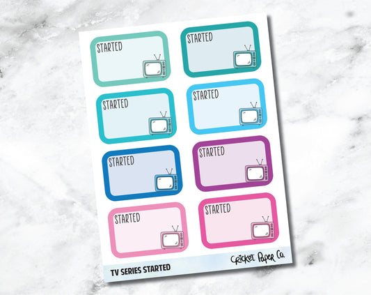 TV Series Started - Television and Movie Planner Stickers-Cricket Paper Co.