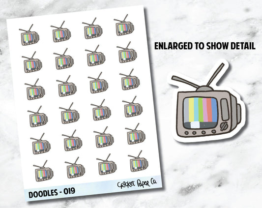 TV, Television, Cable Bill, TV Show Hand Drawn Doodles - 019-Cricket Paper Co.